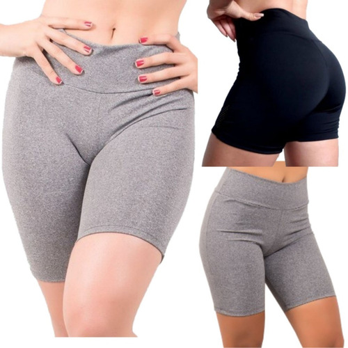 Imagem 3 de 5 de Kit 2 Bermuda Legging Fitness Academia Plus Size Short