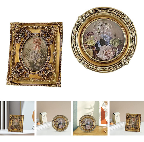 2 Peças De Moldura Ornamentada De Redondo E Retângulo