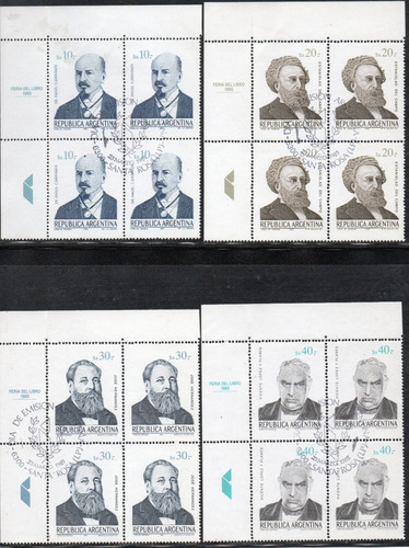 Imagen 2 de 2 de Argentina Serie X 4 Sellos Mint Personalidades I Año 1985