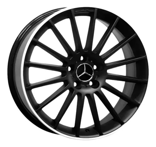 04 Rodas Mercedes Cla45 C63 Amg Aro 19 Preta Fosca Diamant.