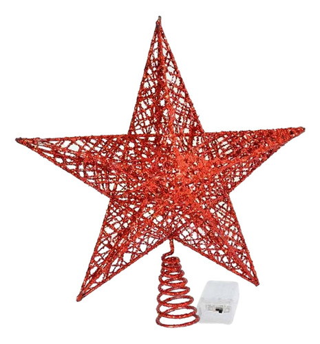 Luz Superior Del Á, Estrella Decorativa De Rojo 20cmx25cm