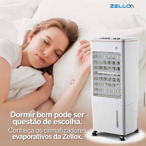 Climatizador De Ar Portátil Zellox Zlx-08 65w 08 Litros Cor Branco