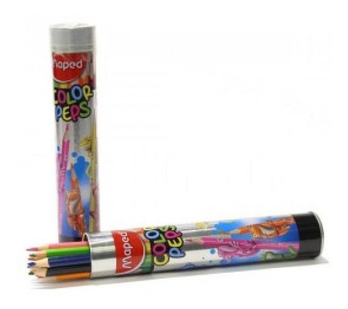 Lápiz Peps de 12 colores en lata de metal 832044 Maped