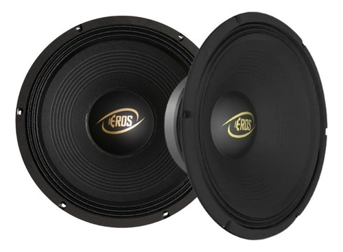 Par Alto Falante Woofer Eros 12 Poleg 900w Rms 8 Ohms Grave Cor Preto