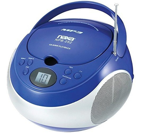 Npb 252 Reproductor Portátil De Mp3 Cd Con Fm Azul Rad...