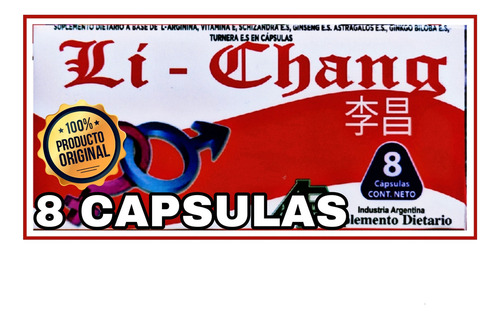 Li Chang Vigorizante 8 Capsulas Hierbas Chinas. 1 Caja X 8 Sin Sabor