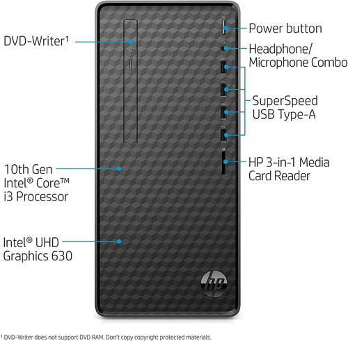 Imagen 2 de 3 de Computador Hp I3 10ma. Gen. 8gb Ram Ddr4 1tb .