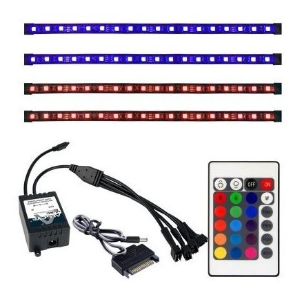 Controlador Led Rgb Com Controle + 4 Fita Led - Alseye Gamer