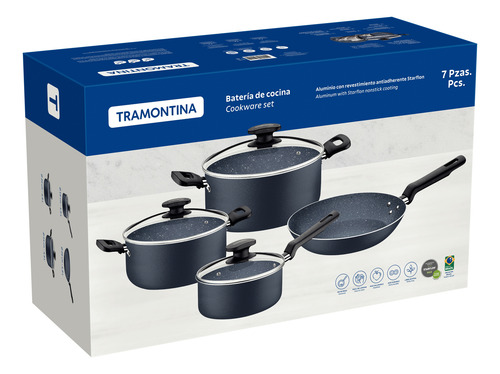 Batería De Cocina 9 Pza Cookdesign Tramontina Azul 27899-423