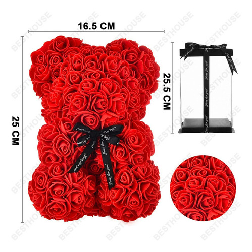 Rosas Artificiales, Ositos De Peluche, Regalos Para El Día D