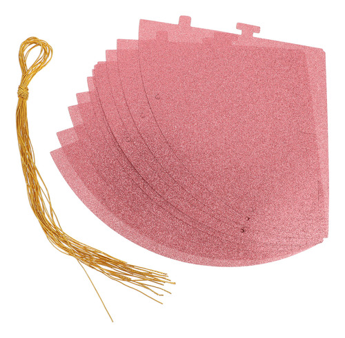 Gorros De Fiesta Con Forma De Cono Con Purpurina Rosa, 12 Un