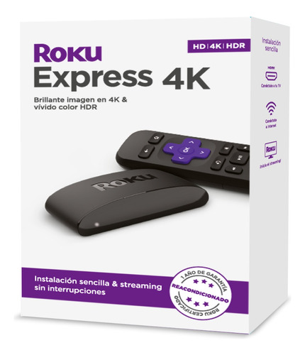 Imagen 1 de 6 de Roku Express 4k Streaming Netflix, Disney +, Direct Tv