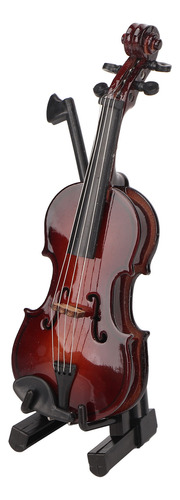 Modelo De ViolĂn En Miniatura, Soporte De Madera, Arco Y Fun