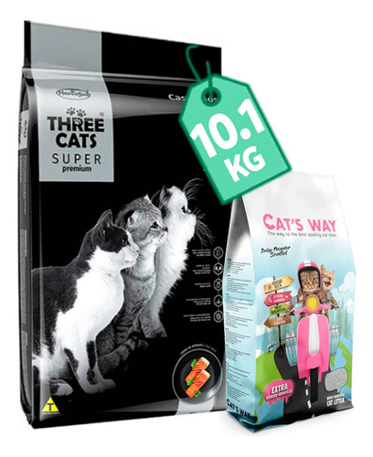 Three Cats Super Premium Gatos Castrados 10,1 Kg + Regalo 