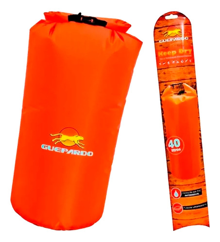 Saco Estanque Impermeável Keep Dry Guepardo 40l Laranja