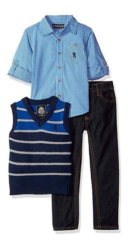 Conjunto De Camisa Chaleco Y Pantalón Para Niño Talla 3