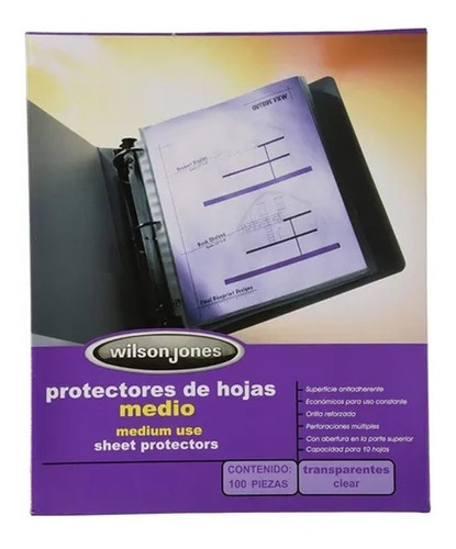 Protector De Hojas Wilson Jones Paq. Con 100 Pz