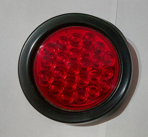 Faro Redondo Led 12v 24v Auto Micro Colectivo 1 Polo Rojo