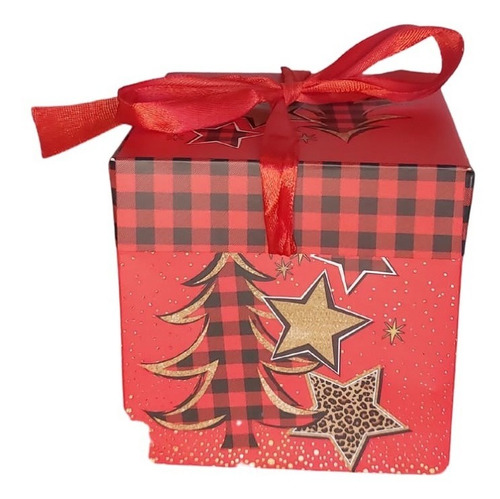 Imagen 2 de 2 de Pack De 6 Cajas De Navidad Plegables De 10x10x10 Cm