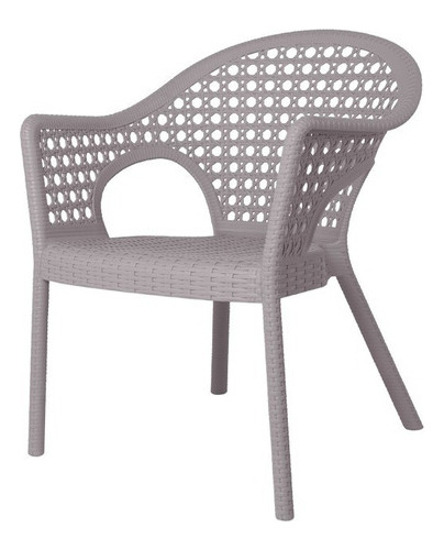 Silla Cómoda Tipo Rattan De Comedor/terraza De Polipropileno