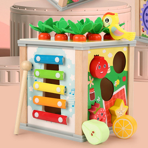 Juego De Juguetes Interactivos De Madera 6 En 1 Cubo De