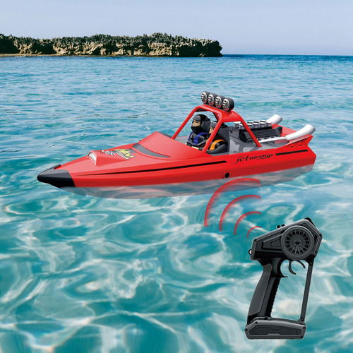 Barco Rc, Barco De Carreras Batería Única Roja