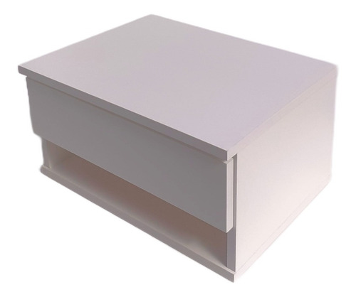 Imagen 1 de 8 de Mesa De Luz Flotante Mesita De Luz Moderna 1 Cajon Blanca