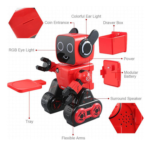 Rc Robot Inteligente Acción Música Led Ojos Programable