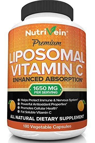 Nutrivein Vitamina C Liposomal 1600 Mg  180 Cápsulas  Ácid