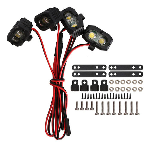 4 Faros Led Escala Crawler Traxxas Axial Wltoys Redcat D90