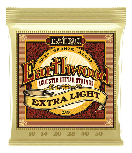 Imagen 1 de 2 de Ernie Ball Cuerdas Acustica 010 Earthwood 2006 10-50