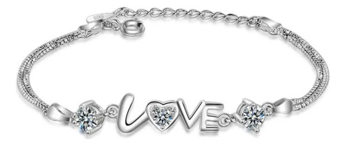 Pulsera Amor Love Plata 925 Delicada Y Elegante