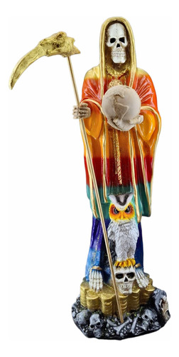 Figura Decorativa Santa Muerte 7 Potencias Curada 70cm +rega