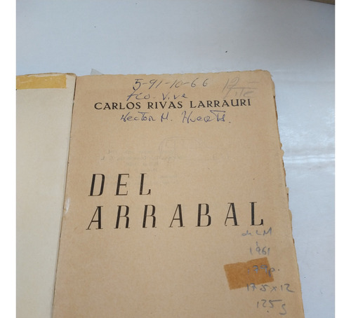 Del Arrabal Carlos Rivas Larrauri Ed Los Insurgentes (Usado)