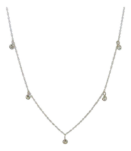 Collar Punto De Luz Arya 5 Circones Plata Fina 925