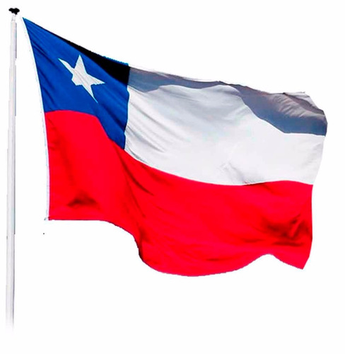 Bandera Chilena 120x180cm Estrella Bordada / Tecnofactory