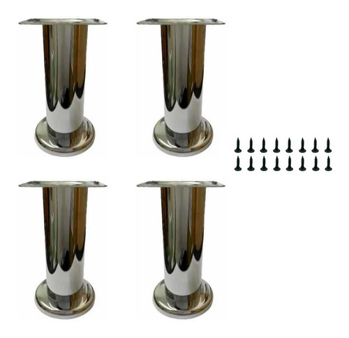 Imagen 2 de 6 de Pack 4 Patas Metálicas Para Muebles, 18cm De Alto