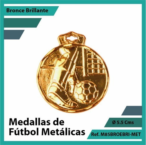 Medallas Deportivas De Futbol Bronce Metalica M85bro