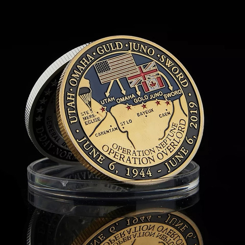 Moneda Militar, Conmemorativa Día D 6 Junio 1944, Dorada