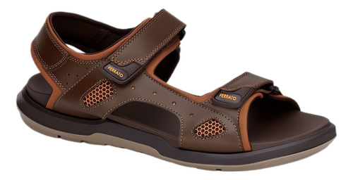 Sandalia Formal Veu40621 Ajustable Vacuno Marrón Logo