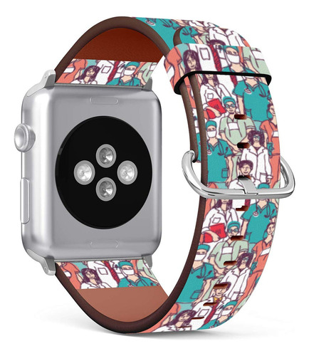(medical Doctor And Nurse Wallpaper) Patterned Leather Wrist