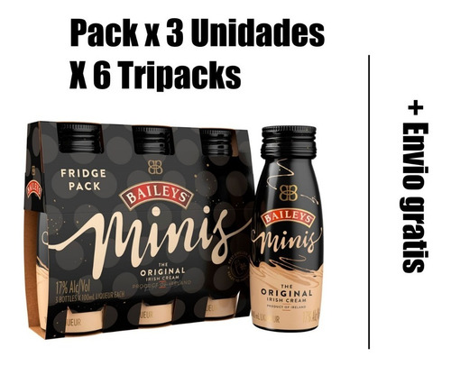 Imagen 1 de 1 de Crema De Whisky Baileys Mini X 6 Tripac - mL a $119