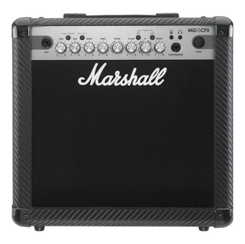 Imagen 1 de 3 de Amplificador Marshall MG Carbon Fibre MG15CFX Transistor para guitarra de 15W color negro 220V