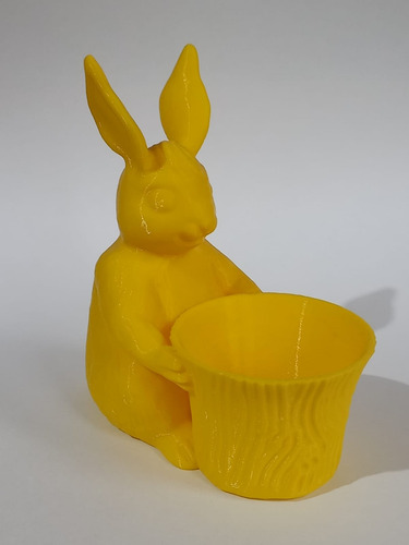 Conejo Con Canasta Pascuas/soporte Porta Huevo/maceta/adorno