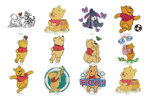 24 Matrices P/maquina De Bordar Winnie The Pooh + Regalo