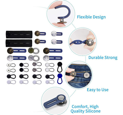 De 30 Uds. Expansor De Botones For Pantalones, Expansor De