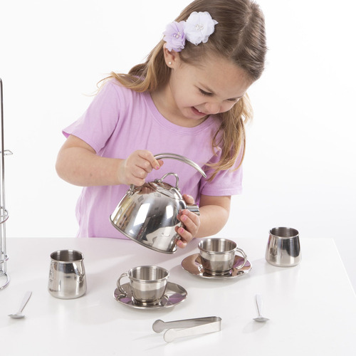 Juego De Té En Acero Inoxidable Con Soporte De Almacenaje