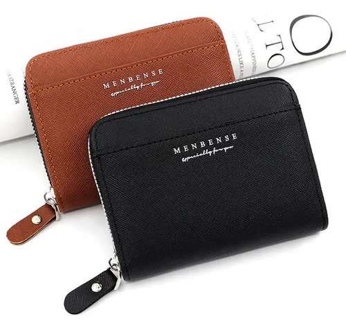 Elegante Billetera Corta Con Cremallera Para Hombre Con Esti