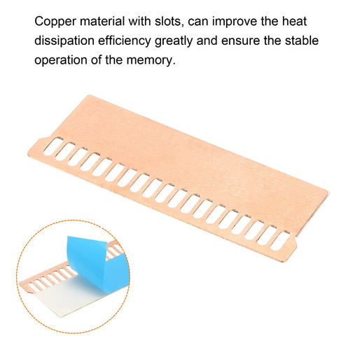 2 Disipador Cobre 63x23x0.5mm Con Auto Adhesivo Para Chips
