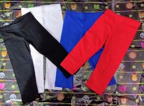 Leggins Algodon Para Niñas Pack Por 3 Unidades Colores